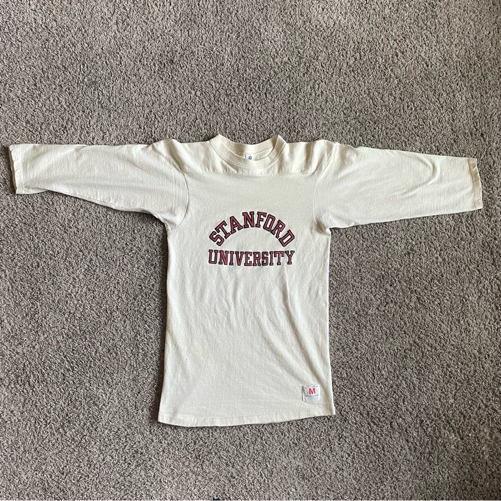 Vintage 1970's Stanford University College Jersey T Shirt Mens Medium Artex